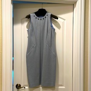 Etcetera light blue patterned sleeveless dress